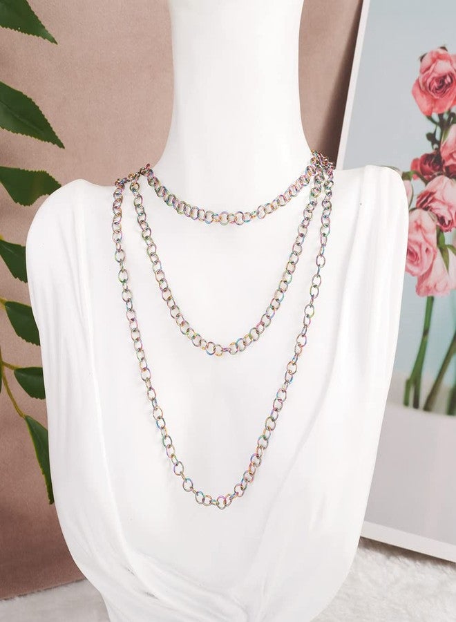 KISSITTY 5m Rainbow 304 Stainless Steel Rolo Chains Belcher Chain Colorful Link Jewelry Chains 5x5x0.9mm for Necklaces Bracelets Anklets Jewelry Making with Spool - Image 3