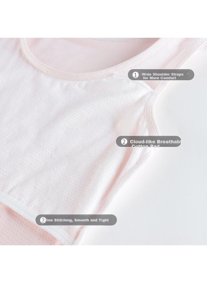 Threegun Kids Clothing A Class Antibacterial Breathable Mesh Girls' Tank Top 99331a0 White 140 - Image 4