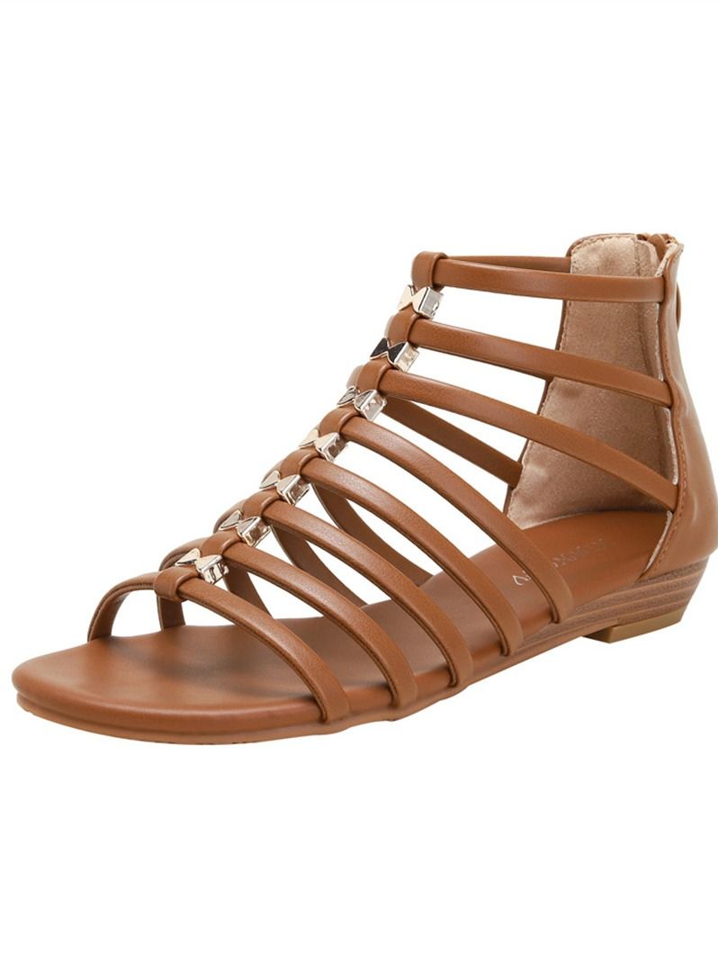 Loquat Casual And Versatile Flat Sandals 2CM Brown  - Image 1