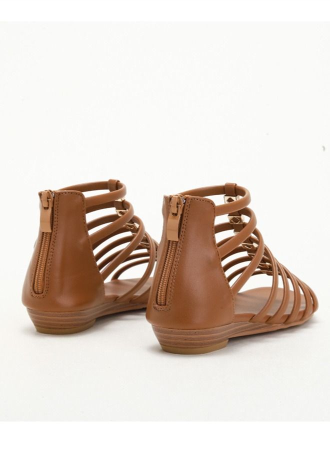 Loquat Casual And Versatile Flat Sandals 2CM Brown  - Image 3