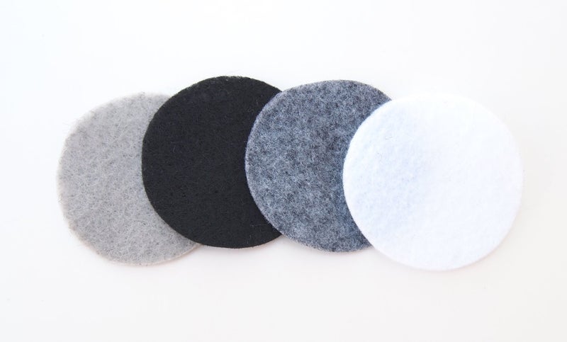 Playfully Ever After Black, Charcoal, Gray & White Craft Felt Circles (3 Inch - 30pc) - Image 2