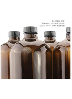 FUFU 32oz 2Pcs Amber Kombucha  Bottles  Boston Round Glass Bottles w Home Brewing  - Image 5