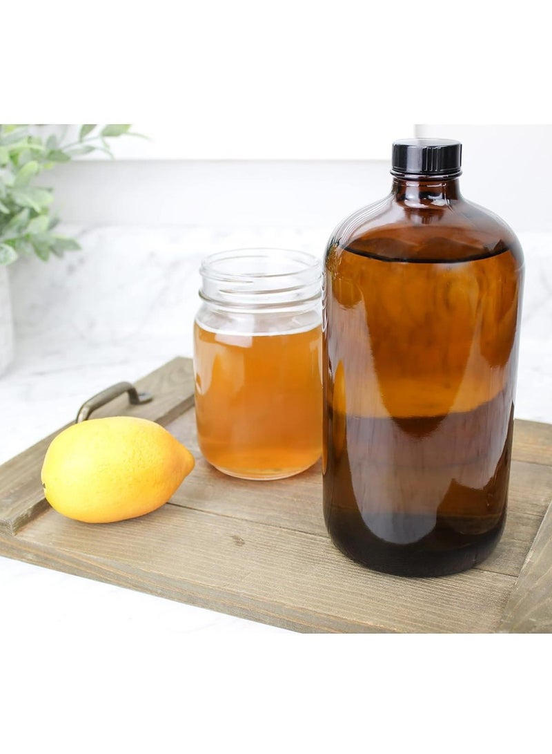 FUFU 32oz 2Pcs Amber Kombucha  Bottles  Boston Round Glass Bottles w Home Brewing - Image 3