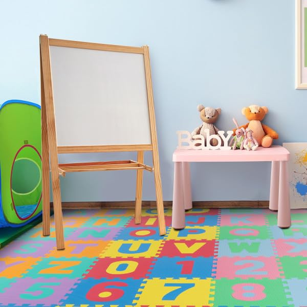 Hey Play Kids' 96-Piece Foam Floor Alphabet and Numbers Puzzle Play Mat for Babies and Toddlers - Interlocking Tile Game by Trademark Games (Multicolored) - Image 5