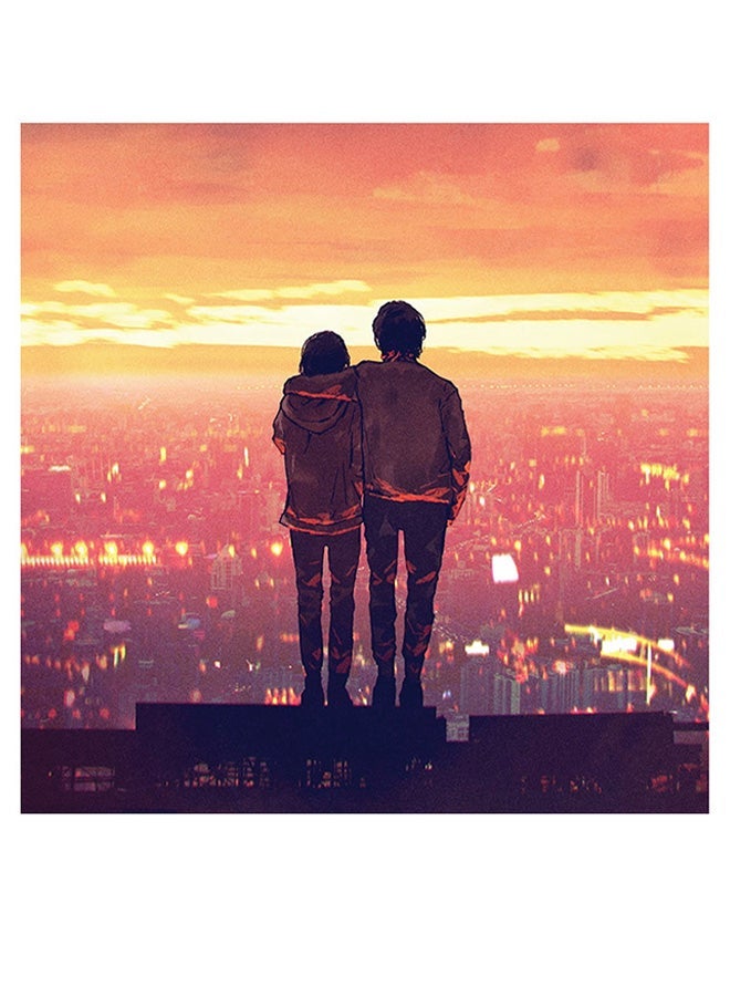 RYN Friends Themed Wall Art Orange/Black/Yellow 30x30cm - Image 1