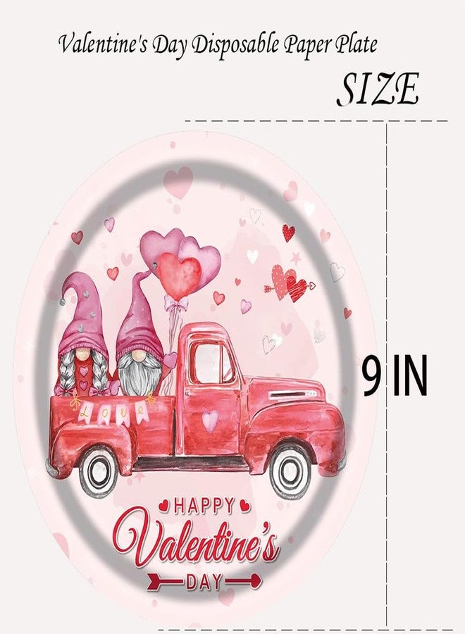 ASVNRES Valentine's Day Paper Plates Party Theme Paper Plates, Pink Disposable Plates Love Party Round Plate (24) - Image 5
