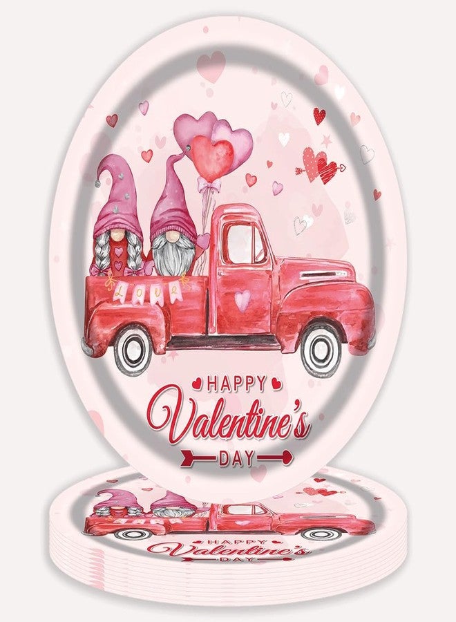 ASVNRES Valentine's Day Paper Plates Party Theme Paper Plates, Pink Disposable Plates Love Party Round Plate (24) - Image 1