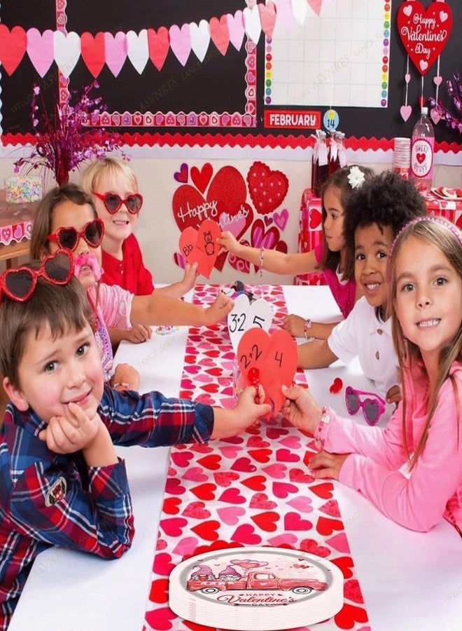 ASVNRES Valentine's Day Paper Plates Party Theme Paper Plates, Pink Disposable Plates Love Party Round Plate (24) - Image 3