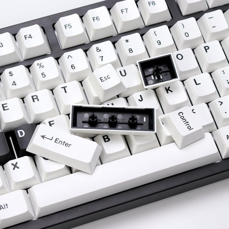 KBDiy Bow PBT Double Shot Keycap Set,174 Keys White and Black Custom Key Cap Keycaps 60 Percent Cherry Profile Keycaps for 61/64/68/84/87/100/104/108 Mechanical Keyboard - Image 4