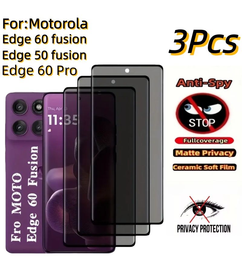 Screen Protector For Motorola Edge 60 Fusion 3Pcs Anti Spy Privacy Film - Image 1