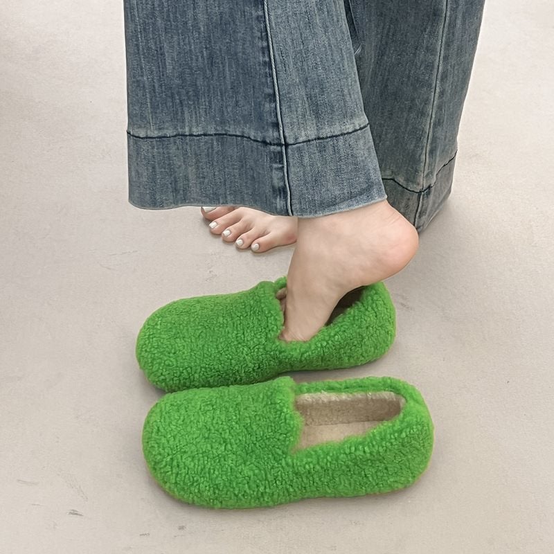 Women's Fleece-lined Furry Slip-on Loafer, Flat Sole - Image 4
