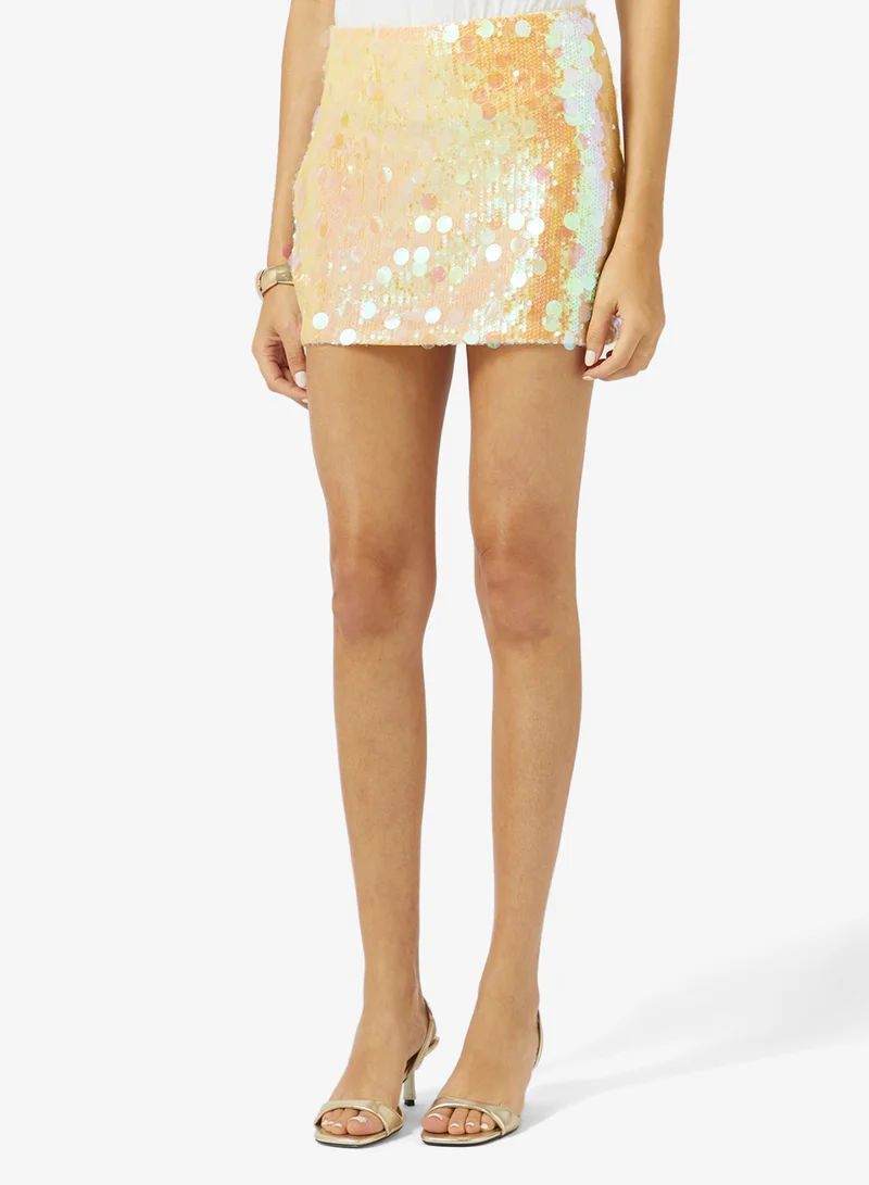 Ginger Disc Sequin Embellished Mini Skirt
