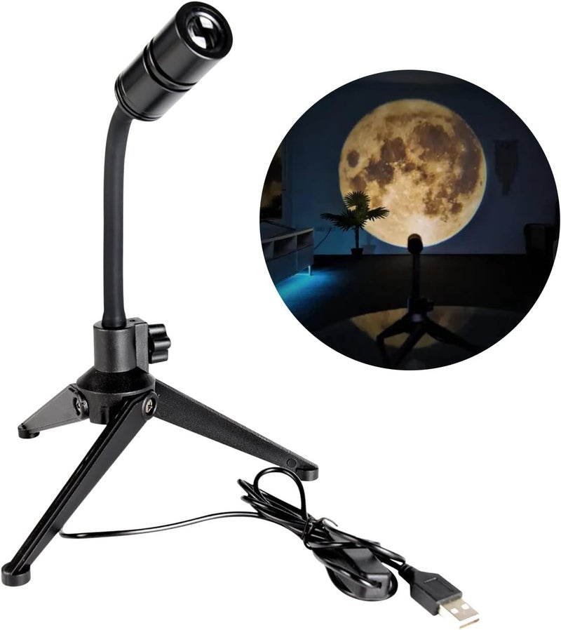 comfrt USB Moon Lamp Earth Projection Lamp, Moon Lamp Projector Night Light Earth Projection Led Creative Atmosphere Children Night Lamp for Bedroom Ceiling, Gift, Room Decor, Photo - Image 3