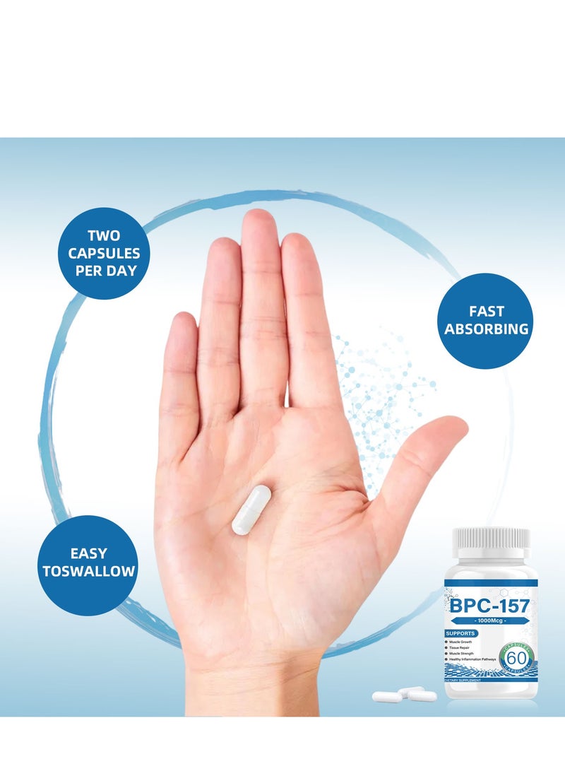 BIYODE BPC 157 Peptide Capsule Pro, Bepecin-157 New Protective Compound, For Faster Recovery And Gut Healing, 1000mcg,Gluten Free Supplement 60 Capsules - Image 4