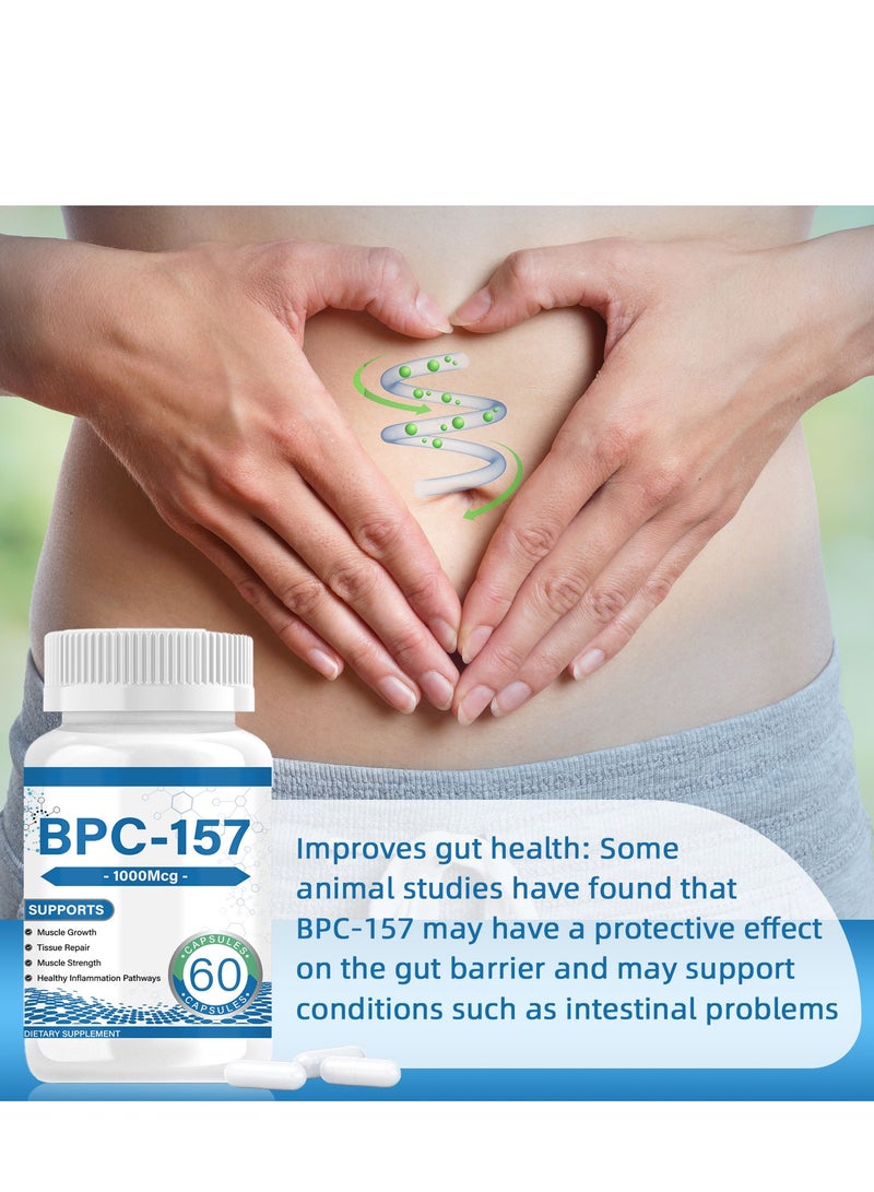 BIYODE BPC 157 Peptide Capsule Pro, Bepecin-157 New Protective Compound, For Faster Recovery And Gut Healing, 1000mcg,Gluten Free Supplement 60 Capsules - Image 3