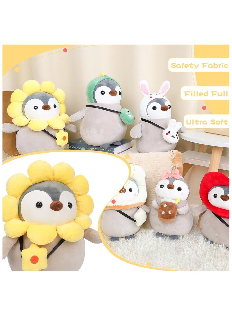 SOLARAE Penguin Stuffed Animals Plush 9.8 inch Cute Stuffed Animal Penguin with Sunflower Outfit Gifts for Kids for Animal Themed Parties Teacher Student Award Animal Toys - Image 4