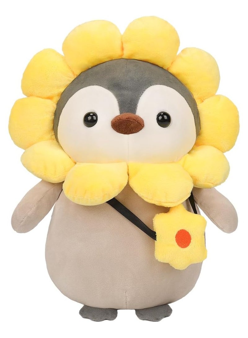 SOLARAE Penguin Stuffed Animals Plush 9.8 inch Cute Stuffed Animal Penguin with Sunflower Outfit Gifts for Kids for Animal Themed Parties Teacher Student Award Animal Toys - Image 1