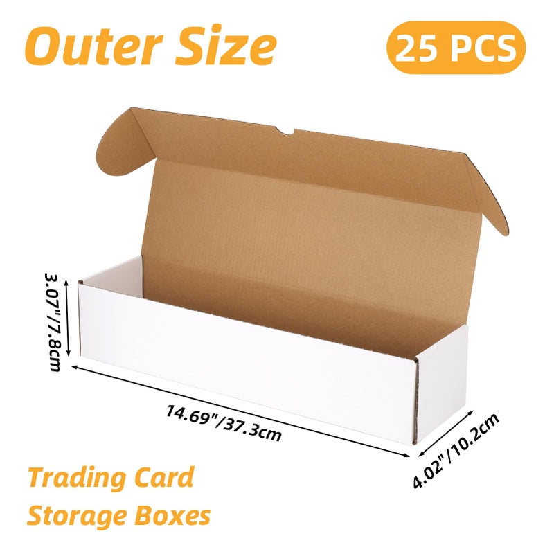 Serwrsw Bulk 1200 Capacity Trading Cards Storage Box, in Total 25 Pack Brown White Cardboard Shipping Boxes for 30000 Count 12pt 2.5x3.5 inch Cards or Sleeved Cards - Image 3