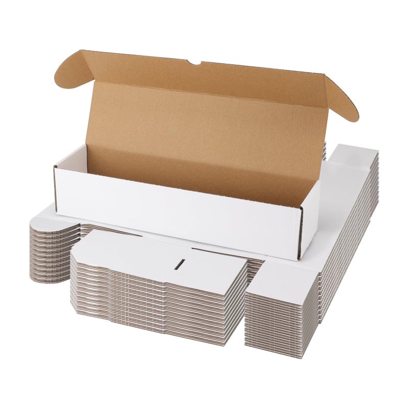 Serwrsw Bulk 1200 Capacity Trading Cards Storage Box, in Total 25 Pack Brown White Cardboard Shipping Boxes for 30000 Count 12pt 2.5x3.5 inch Cards or Sleeved Cards - Image 1