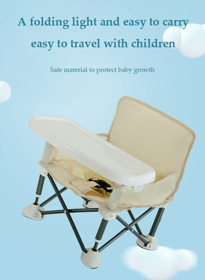 DUNISO Baby Travel Booster Seat, compact toddler feeding chair, portable children's dining chair，with detachable tray and seat belt, suitable for indoor and outdoor use, camping, beach, lawn use - Image 3