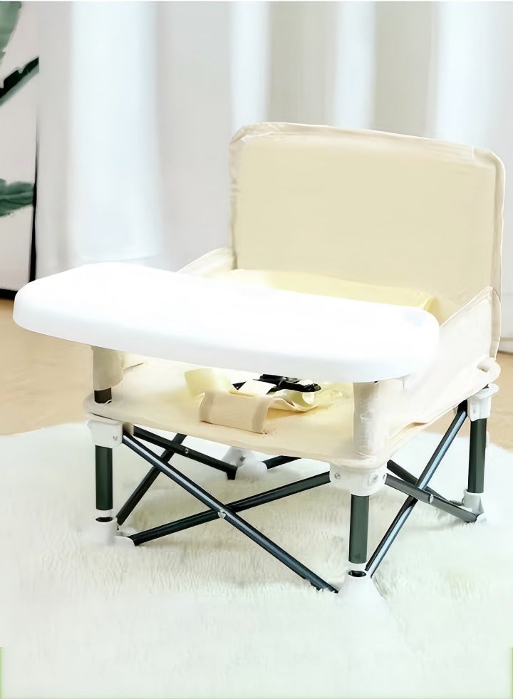 DUNISO Baby Travel Booster Seat, compact toddler feeding chair, portable children's dining chair，with detachable tray and seat belt, suitable for indoor and outdoor use, camping, beach, lawn use - Image 1