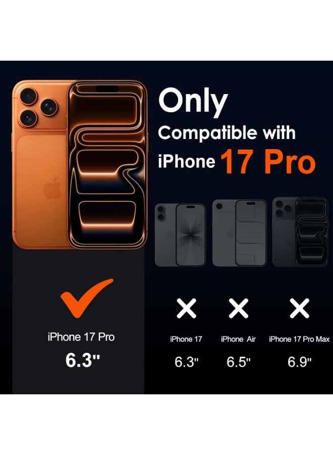 غطاء شفاف 3 في 1 مصمم لهاتف iPhone 17 Pro مع واقي شاشة زجاجي مقسى من عبوتين، وغطاء iPhone 17 Pro بغلاف صلب رقيق بغلاف عسكري مقاوم للصدمات - شفاف - Image 2