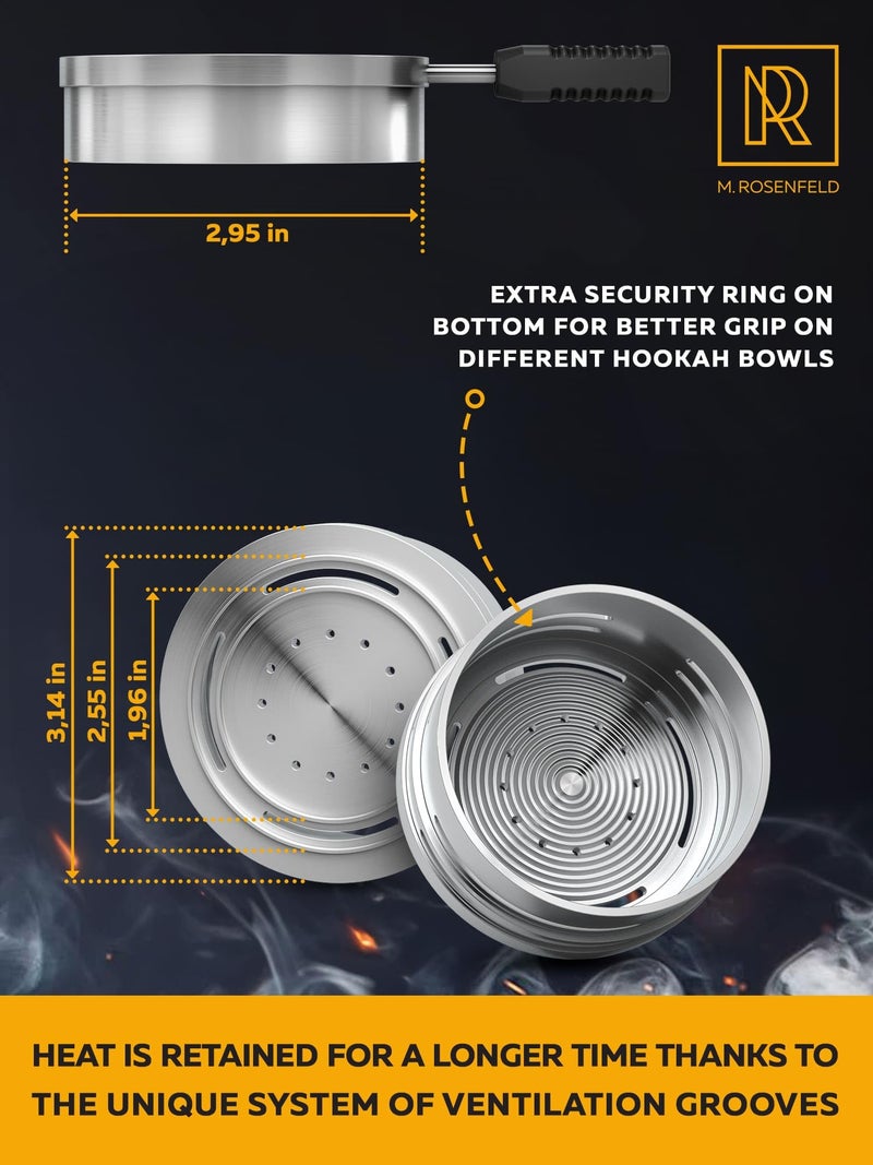 M. ROSENFELD Hookah Coal Holder - Hookah Heat Management Device - Hookah Head for Perfect Shisha Hookah Flavor - Ultimate Hookah Accessories and Hookah Flavor Saver Hookah Coal Cover HOOKARTIS - Image 3