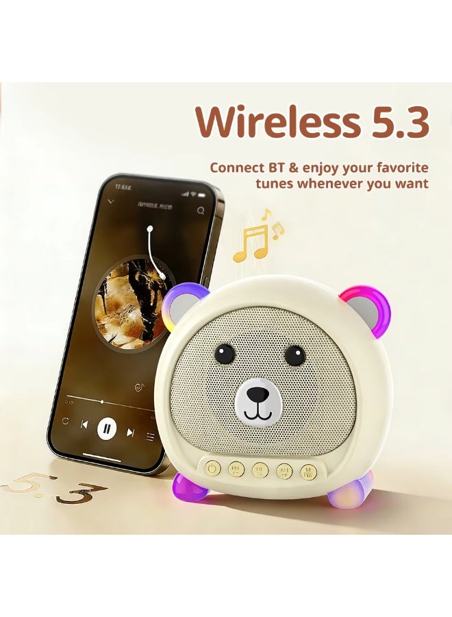 مكبر صوت عالي الجودة للأطفال بحجم 3 بوصات مزود بتقنية بلوتوث وميكروفونين لاسلكيين وأنماط إضاءة LED RGB - Image 3
