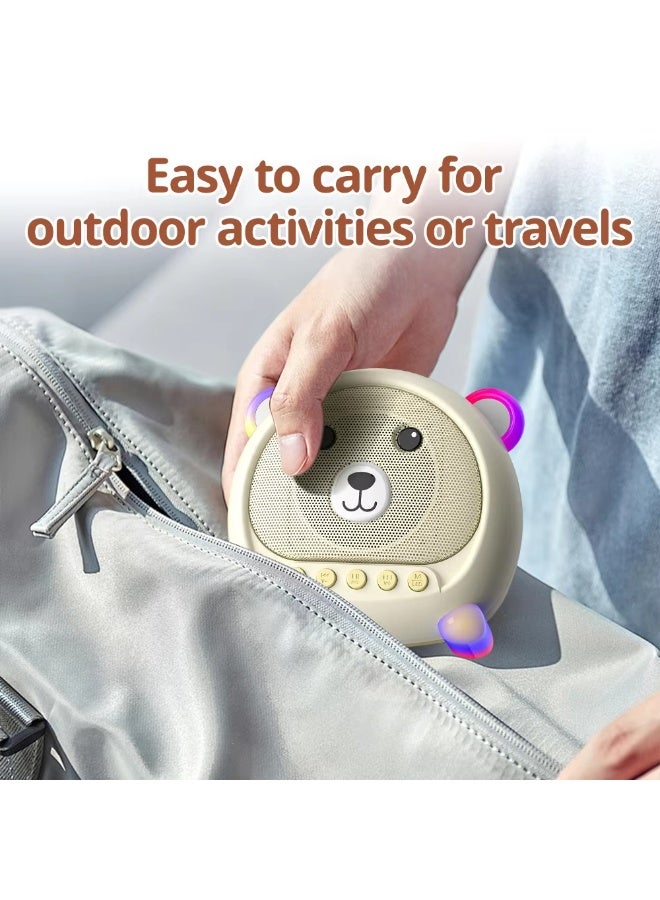 مكبر صوت عالي الجودة للأطفال بحجم 3 بوصات مزود بتقنية بلوتوث وميكروفونين لاسلكيين وأنماط إضاءة LED RGB - Image 2
