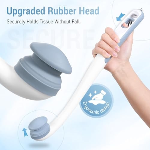 JFMkaer Toilet Aid - Newly Upgraded Firmly Clamp the Toilet Paper/Wipes, Personal Bottom Wiping Tool, Bathroom Mobility Aid for Disabled/Elderly/Surgery Recovery, 16.5" (1 pcs) - Image 3
