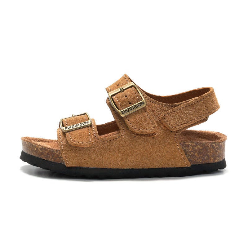 Ruizustock Spring New Arrival Children Frosted Cork Sandals Boys Beach Shoes Girls Students Slippers Outdoor - Image 1