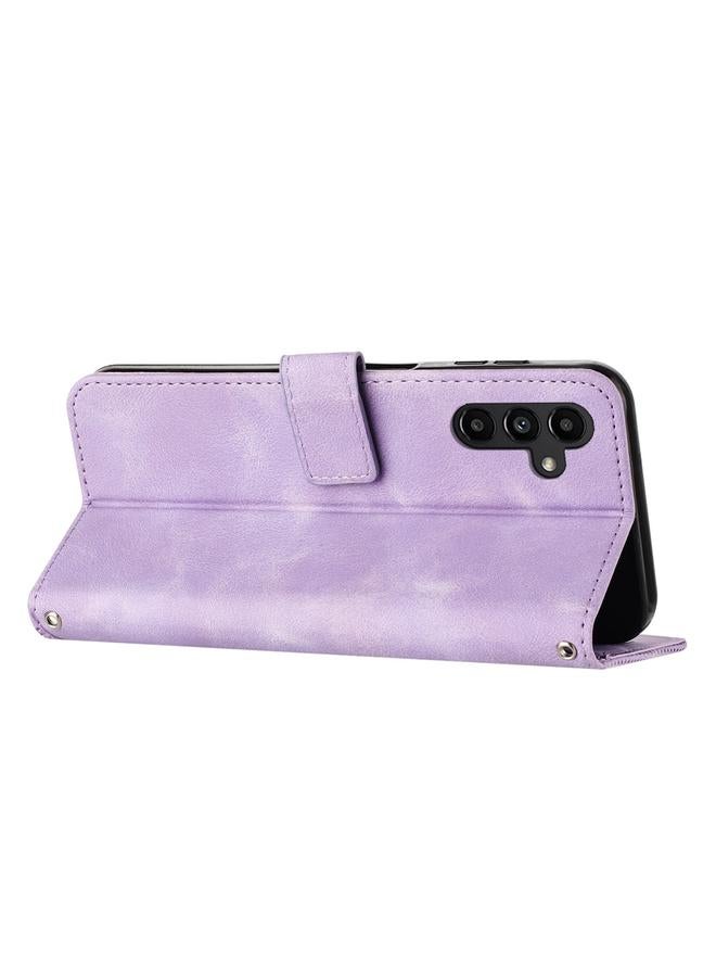 S-TOP Case For Samsung Galaxy M14 / F14 Dream Triangle Leather Phone Case with Long Lanyard - Image 4