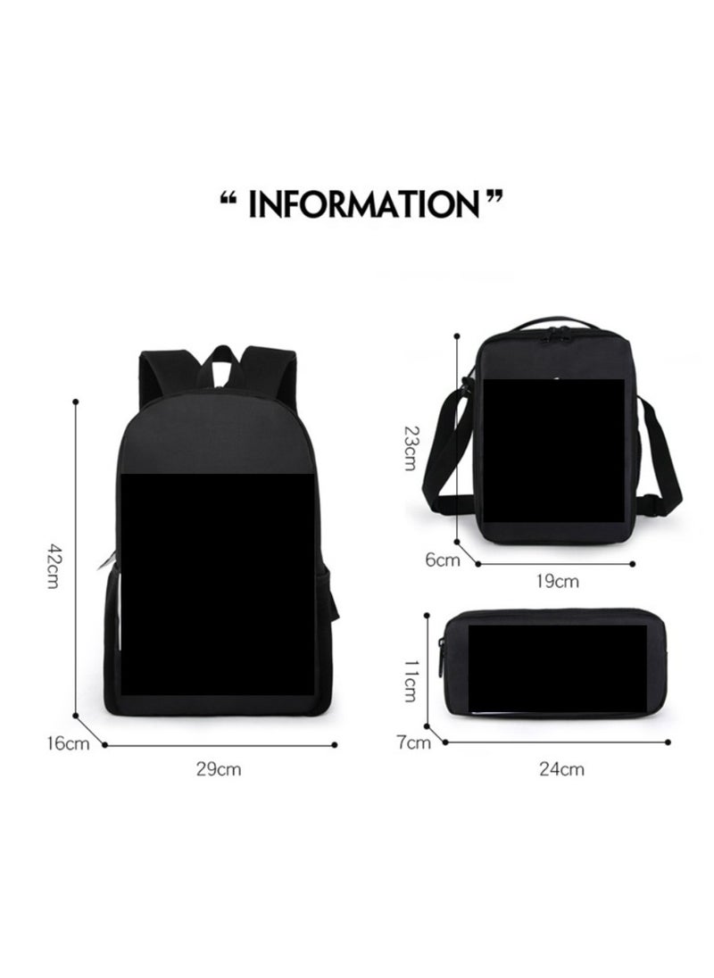 JURASSIC WORLD - New Jurassic Park Dinosaur Three piece Set with Large Capacity Backpack, Student School Bag, Lunch Bag, Pen Bag - Image 1