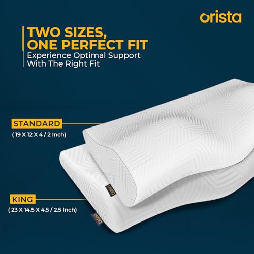 Orista™ Advance Gel Blended Cervical Memory Foam Pillow | 2 Year Warranty |Orthopedic Neck & Shoulder Support Pillow for Sleeping | Improves Posture & Spinal Alignment | 19 x 12 x 4 Inch | Set of 1 - Image 3
