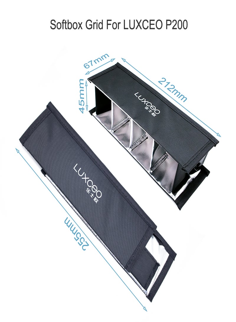 LUXCEO luxceo Softbox with Grid Foldable Eggcrate Soft Grids for RGB P200 LED Video Light Suitable for Studio Portrait Photography Product Video Shooting 212x67mm - Image 5