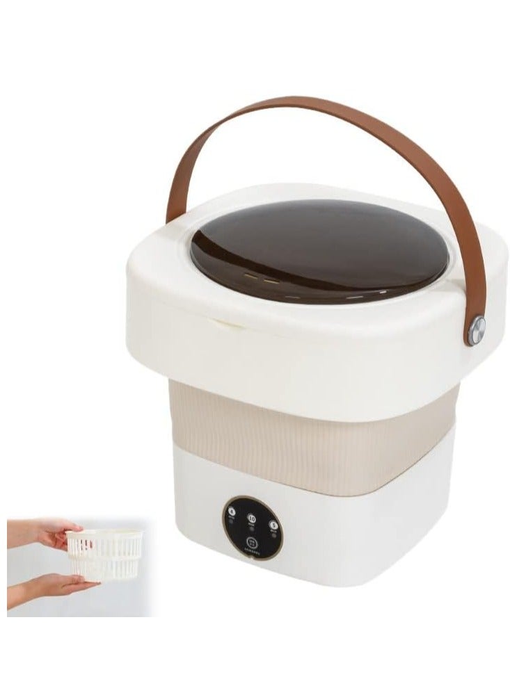 TIGER DX3423 Foldable Mini Washing Machine – 11L Portable Electric Laundry Washer for Baby Clothes, Underwear & Delicates – Compact & Travel-Friendly Washer for Small Spaces, Dorms, Apartments & Travel – Gentle 40W Cleaning Power – white - Image 1