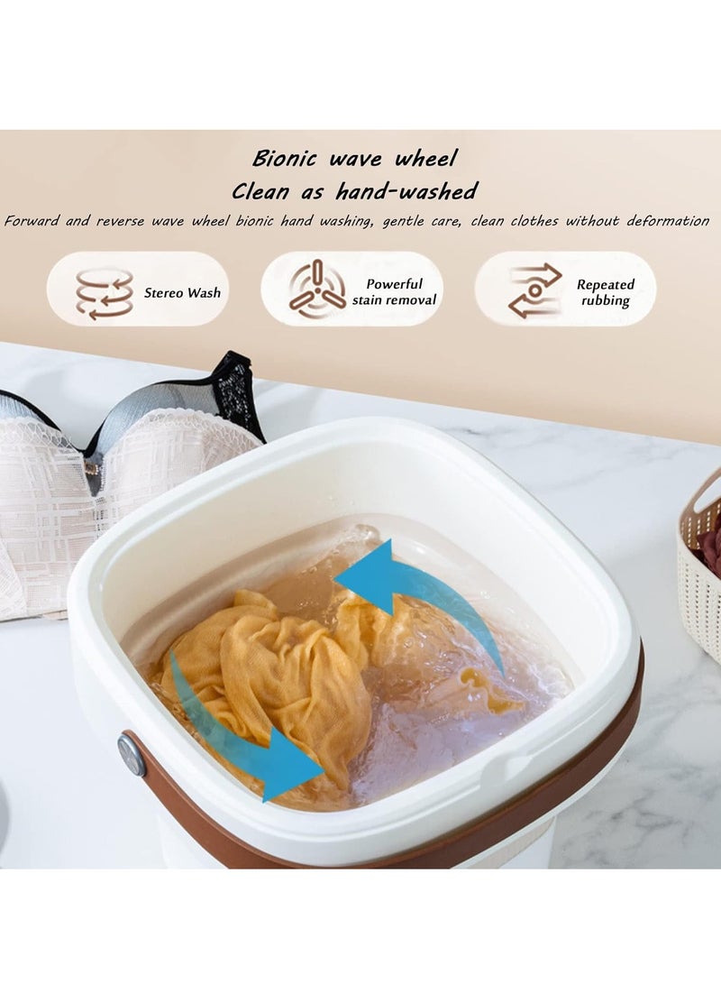 TIGER DX3423 Foldable Mini Washing Machine – 11L Portable Electric Laundry Washer for Baby Clothes, Underwear & Delicates – Compact & Travel-Friendly Washer for Small Spaces, Dorms, Apartments & Travel – Gentle 40W Cleaning Power – white - Image 5