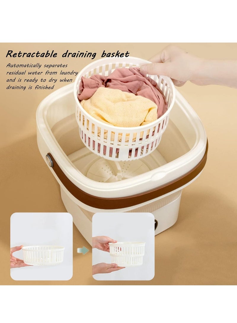 TIGER DX3423 Foldable Mini Washing Machine – 11L Portable Electric Laundry Washer for Baby Clothes, Underwear & Delicates – Compact & Travel-Friendly Washer for Small Spaces, Dorms, Apartments & Travel – Gentle 40W Cleaning Power – white - Image 2