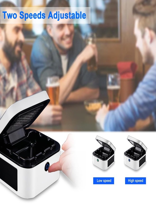SHD Multifunctional Smokeless Ashtray,USB Rechargeable HEPA Filter Ashtray for Home Office Car Indoor Outdoor- White - Image 5