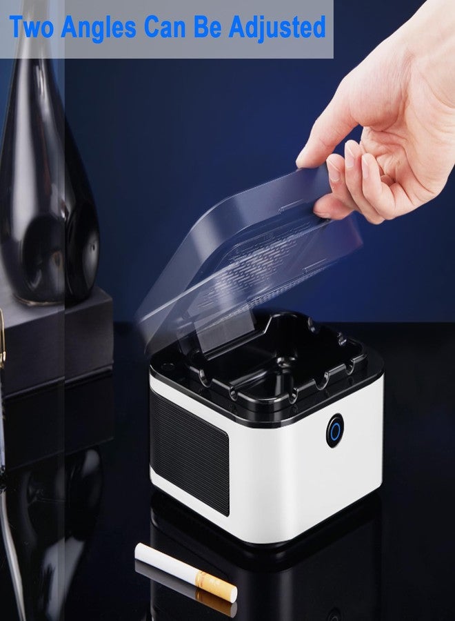 SHD Multifunctional Smokeless Ashtray,USB Rechargeable HEPA Filter Ashtray for Home Office Car Indoor Outdoor- White - Image 3