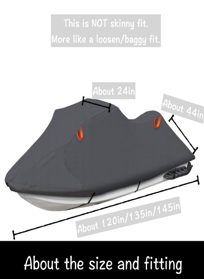 Urby Trailerable Jet Ski Cover, Waterproof 600D Super Duty Oxford PWC Cover with Enhanced Wind-Proof System, Universal Fit Compatible with Yamaha SeaDoo and Other Brands.2 Seater 135" - Image 5