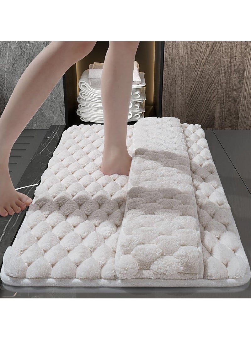 KYD Quick-Dry 2-in-1 Memory Foam Bath Mat - Non-Slip Absorbent Shower Rug for Bathroom Floor, Machine Washable, 80x50cm, Soft & Safe for Kids/Pets (Grey) - Image 2