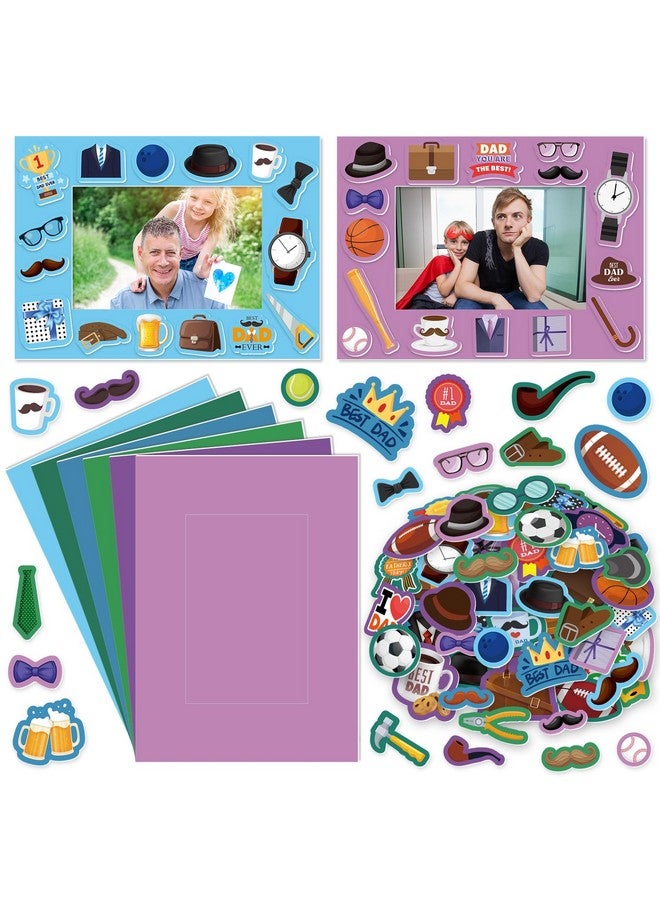 Fathers Day Photo Frame Craft Kits Happy Father’S Day Crafts For Kids Foam Self Adhesive Stickers Classroom Activities Party Favor