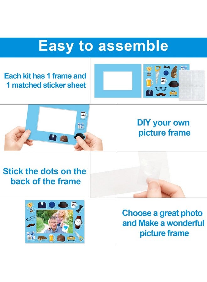 Fathers Day Photo Frame Craft Kits Happy Father’S Day Crafts For Kids Foam Self Adhesive Stickers Classroom Activities Party Favor