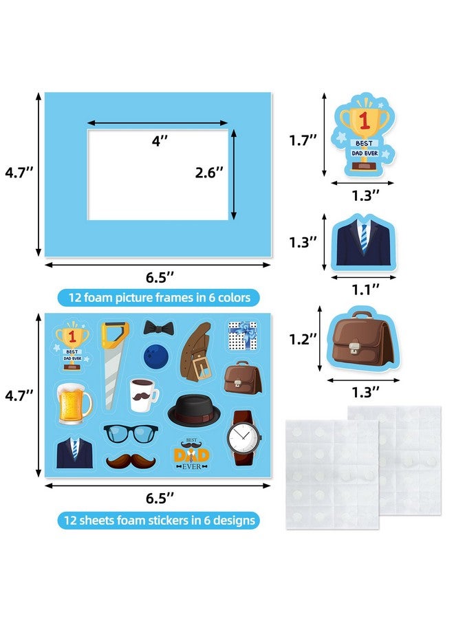 Fathers Day Photo Frame Craft Kits Happy Father’S Day Crafts For Kids Foam Self Adhesive Stickers Classroom Activities Party Favor