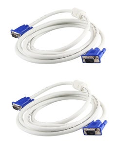 Taimi Pack of 2 VGA Male To Male Adapter Cable 3m Blue/White  - Image 1