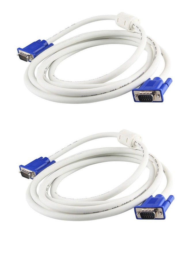 Taimi Pack of 2 VGA Male To Male Adapter Cable 3m Blue/White  - Image 1