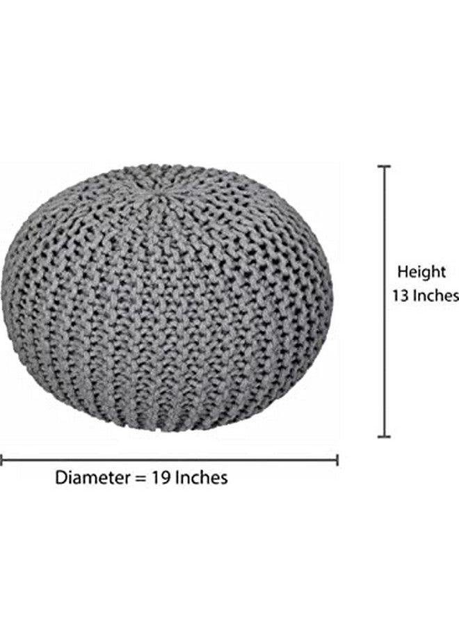 Bezzilish Home Pouf for Living Room Sitting Round Ottoman Bean Filled Stool for Foot Rest Home Furniture Rope Twisted Yellow Bean Bag - (Pack of 1) - Image 2