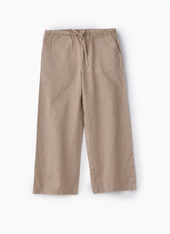 Jelliene Girls Woven Cotton Flax Relaxed Fit Pants  - Image 1