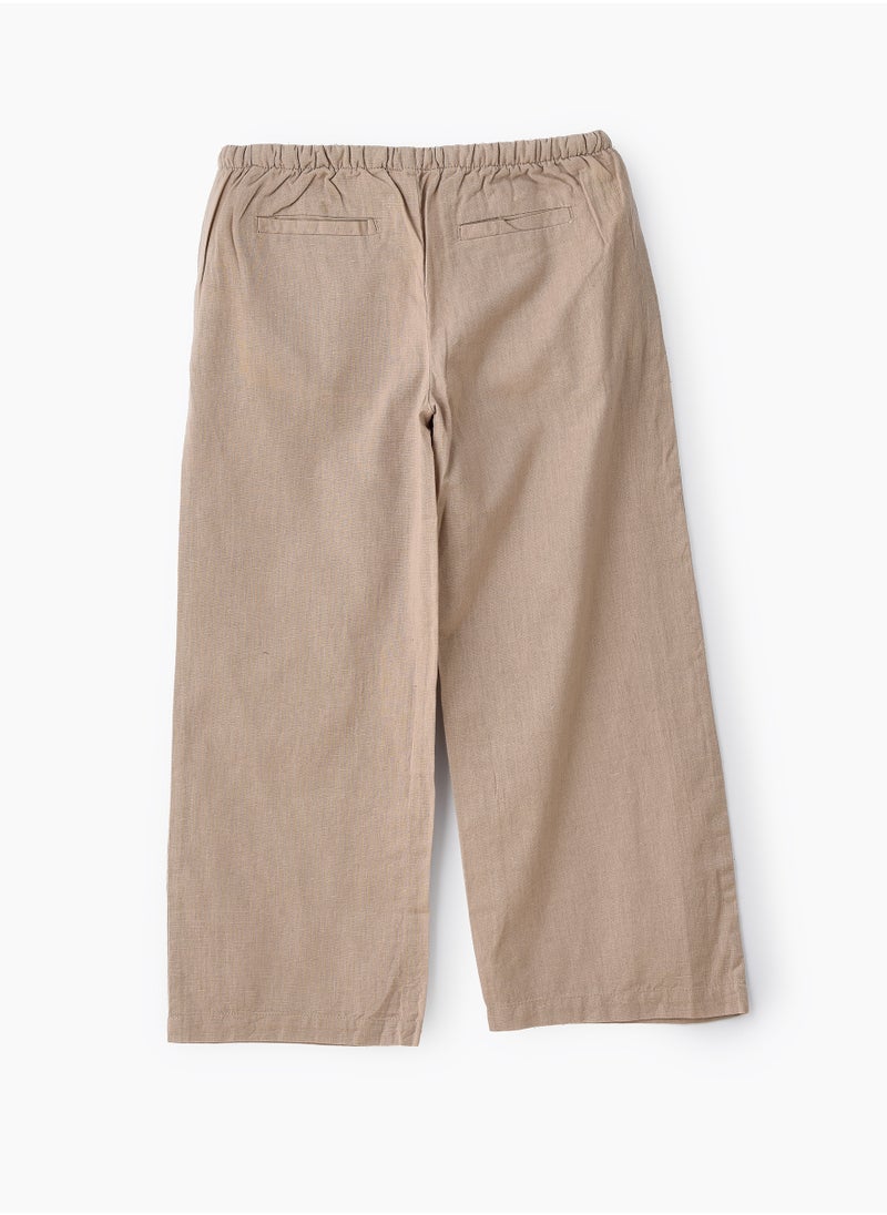 Jelliene Girls Woven Cotton Flax Relaxed Fit Pants  - Image 2